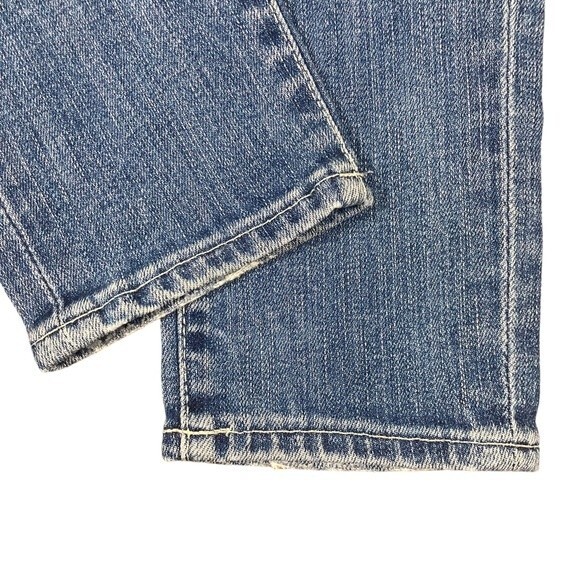 Ag Adriano Goldschmied Stevie Ankle Slim Straight Distressed Blue Jeans, size 25 - Picture 9 of 11
